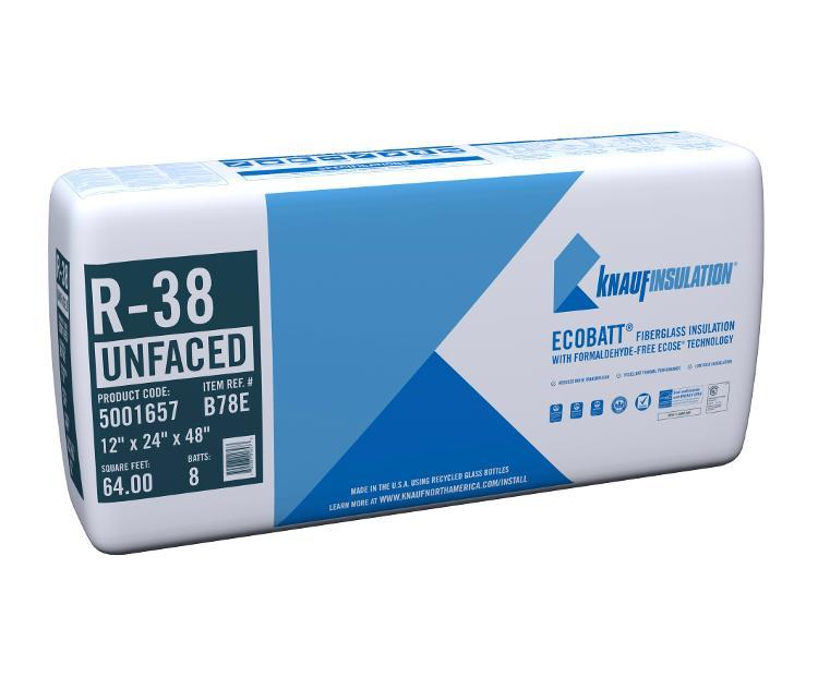 R38 12 in x 24 in x 48 in Knauf EcoBatt Unfaced Insulation at Pioneer