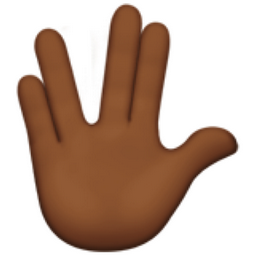 Vulcan Salute: Medium-Dark Skin Tone Emoji (U+1F596, U+1F3FE)