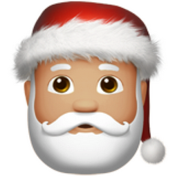 Santa Claus: Medium-Light Skin Tone Emoji (U+1F385, U+1F3FC)