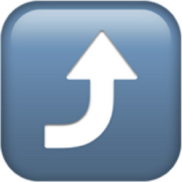 right arrow curving up emoji