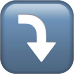 right arrow curving down Emoji ⤵️ (U+2935, U+FE0F)