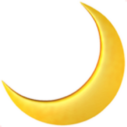 .*・゜Moon　.゜・*. crescent moon Emoji (U+1F319)