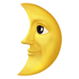first quarter moon face emoji