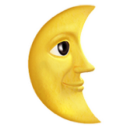 last quarter moon face Emoji (U+1F31C)