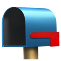 open mailbox with lowered flag emoji