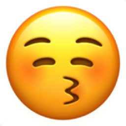 kissing face with closed eyes emoji