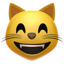 grinning cat with smiling eyes emoji