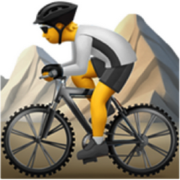 person mountain biking emoji