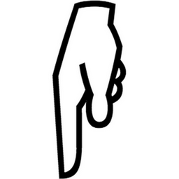 Sideways White Down Pointing Index emoji
