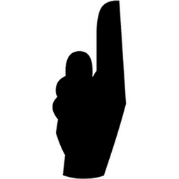 Sideways Black Up Pointing Index emoji
