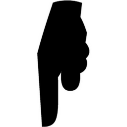 Sideways Black Down Pointing Index emoji