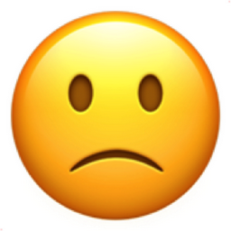 slightly frowning face emoji