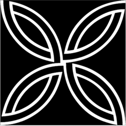 Hollow Quilt Square Ornament in Black Square emoji