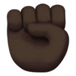 raised fist: dark skin tone emoji