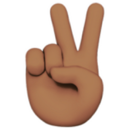 victory hand: medium skin tone emoji