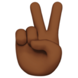 victory hand: medium-dark skin tone emoji