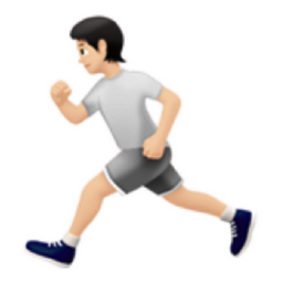 person running: light skin tone emoji