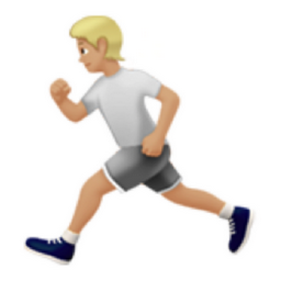 person running: medium-light skin tone emoji