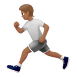 person running: medium skin tone emoji