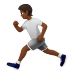 person running: medium-dark skin tone emoji