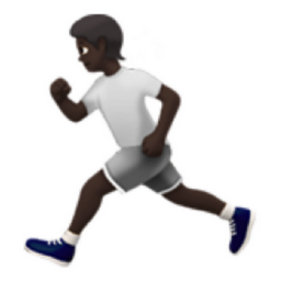 person running: dark skin tone emoji
