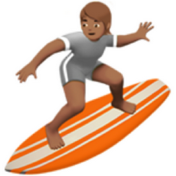 person surfing: medium skin tone emoji