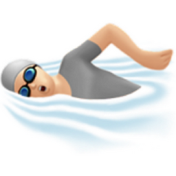 person swimming: light skin tone emoji