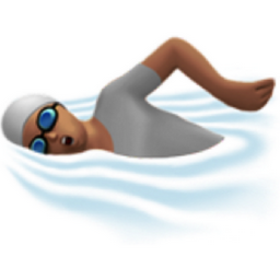 person swimming: medium skin tone emoji
