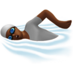 person swimming: medium-dark skin tone emoji