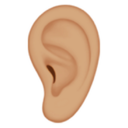 ear: medium-light skin tone emoji
