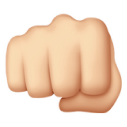oncoming fist: light skin tone emoji