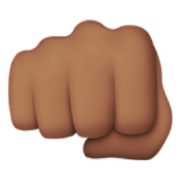oncoming fist: medium skin tone emoji