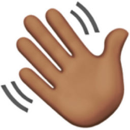 waving hand: medium skin tone emoji