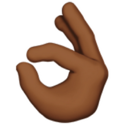 OK hand: medium-dark skin tone emoji