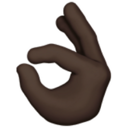 OK hand: dark skin tone emoji