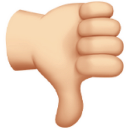 thumbs down: light skin tone emoji