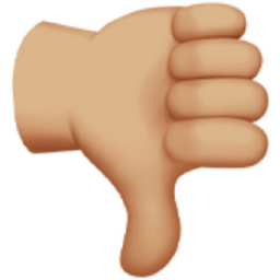 thumbs down: medium-light skin tone emoji
