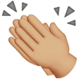 clapping hands: medium-light skin tone emoji