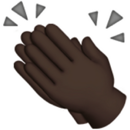 clapping hands: dark skin tone emoji