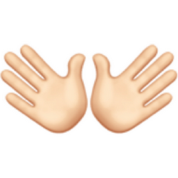 open hands: light skin tone emoji