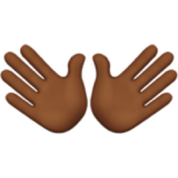 open hands: medium-dark skin tone emoji