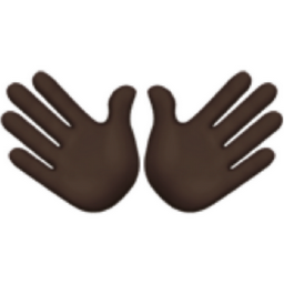 open hands: dark skin tone emoji