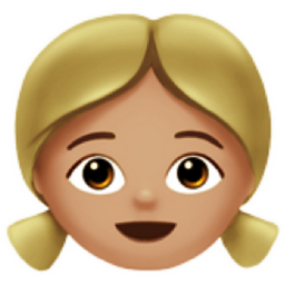 girl: medium-light skin tone emoji