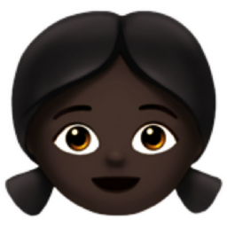 girl: dark skin tone emoji