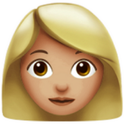 woman: medium-light skin tone emoji