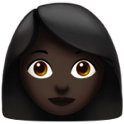 woman: dark skin tone emoji
