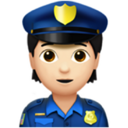 police officer: light skin tone emoji