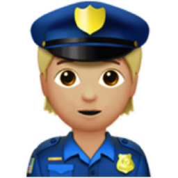 police officer: medium-light skin tone emoji