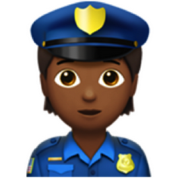 police officer: medium-dark skin tone emoji