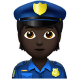 police officer: dark skin tone emoji